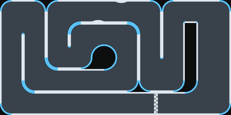 Carousel track layout, 20 by 10 tiles