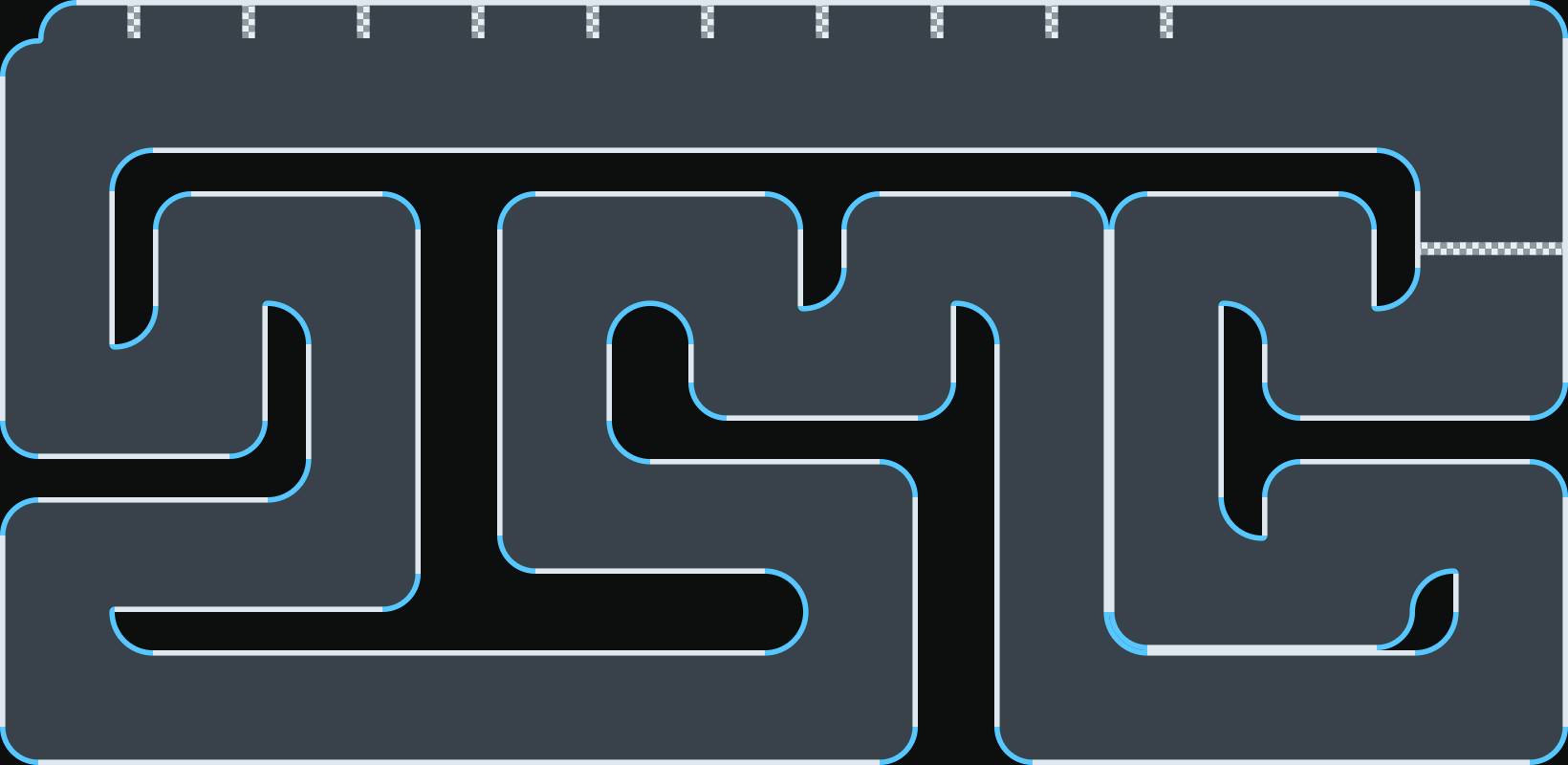 Vegas track layout, 41 by 20 tiles